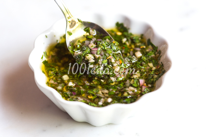 Зеленый соус чимичури: рецепт с пошаговым фото