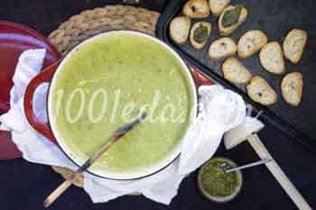 Кабачковый крем-суп с базиликовыми греночками: рецепт с пошаговым фото 