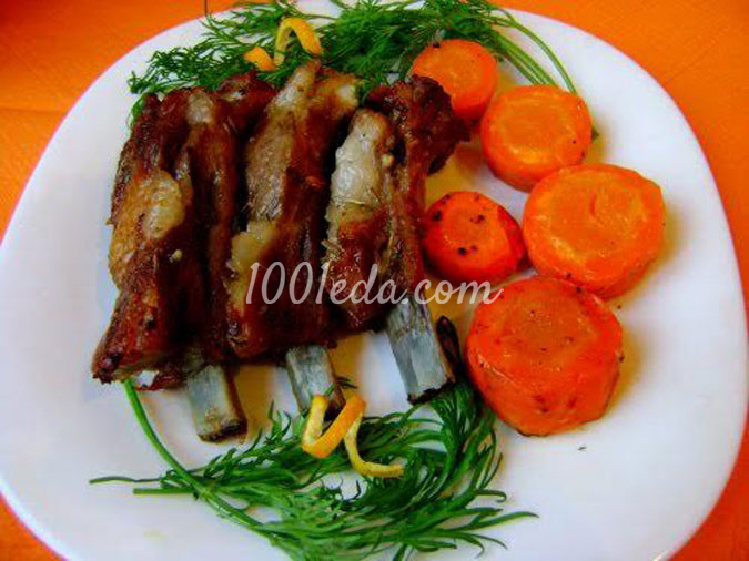 Свиные ребрышка с ароматной морковкой: рецепт с пошаговым фото