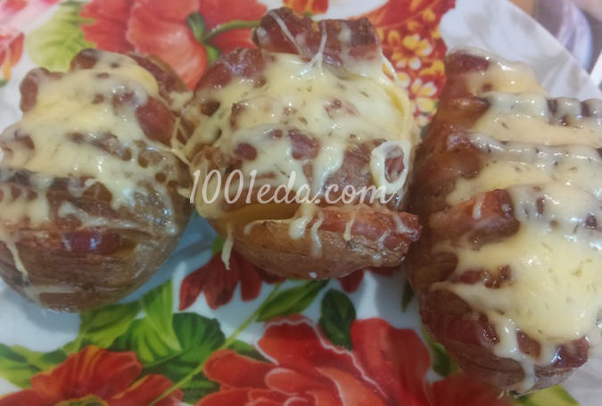 Картошка-гармошка, запеченная в духовке с грудинкой: рецепт с пошаговым фото