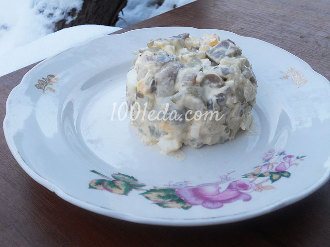 Салат Каприз с грибами и сердцем: рецепт с пошаговым фото
