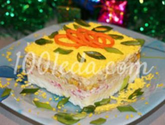Нежный крабовый салат Праздничный с яблоком и домашнем майонезом