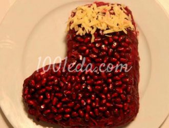 Салат с курицей и гранатом Сапожок Санты
