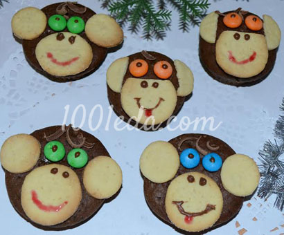 Новогодние кексы Веселые обезьянки