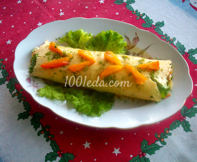 Сырный рулет с овощами: рецепт с пошаговым фото