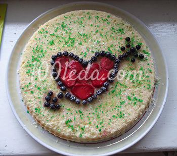 Творожный пирог из крошки ко дню Святого Валентина: рецепт с пошаговым фото