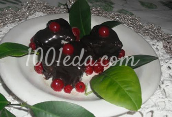 Заливные бисквитные мини-пирожные Мое сердечко с шоколадом: рецепт с пошаговым фото
