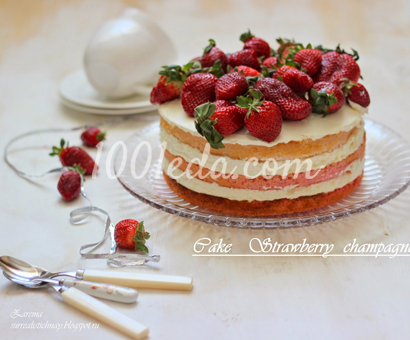 Торт Клубника в шампанском — Cake Strawberry champagne