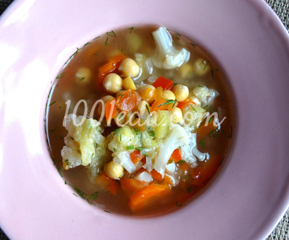 Полезный суп с нутом и цветной капустой