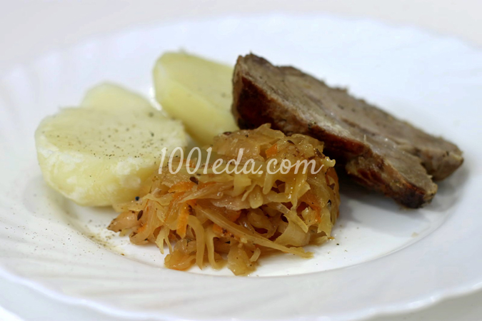 Свинина с квашеной капустой на немецкий манер в мультиварке: рецепт с пошаговым фото