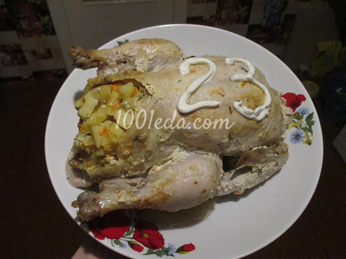 Курица, фаршированная картофелем на 23 февраля: рецепт с пошаговым фото