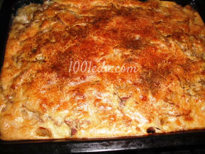 Заливной пирог с мясом и картошкой из творожного теста: рецепт с пошаговым фото