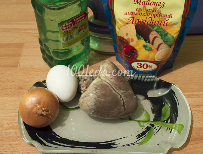 Салат из свиного сердца с омлетом: рецепт с пошаговым фото