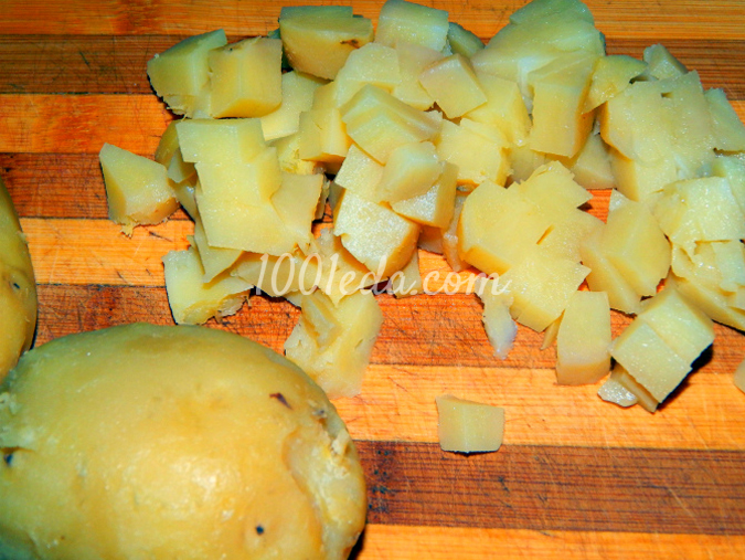 Простой картофельный салат с маринованными грибами: рецепт с пошаговым фото