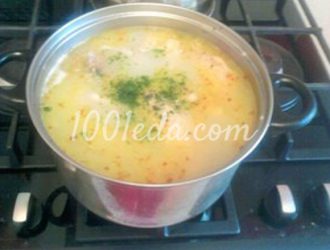 Сырный суп с рисом и овощами