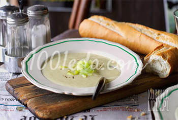 Холодный суп с картофелем и луком пореем 