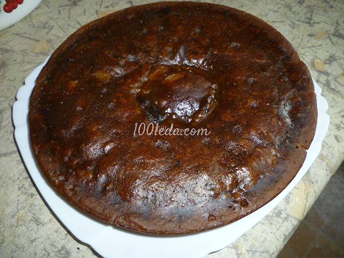 Кофейно-шоколадный пирог с черносливом