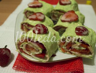 Рулетики из лаваша с сыром, клубникой и бананом для детей: рецепт с пошаговым фото