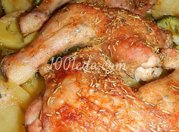Куриные окорочка с розмарином и картофелем в духовке: рецепт с пошаговым фото