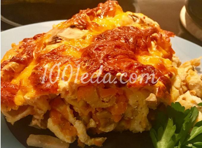 Пирог из лаваша с курицей и грибами: рецепт с пошаговым фото