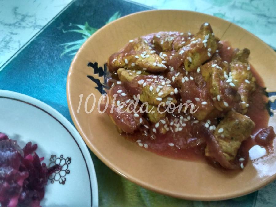 Диетическое куриное филе тушеное в томатном соке в мультиварке: пошаговый с фото