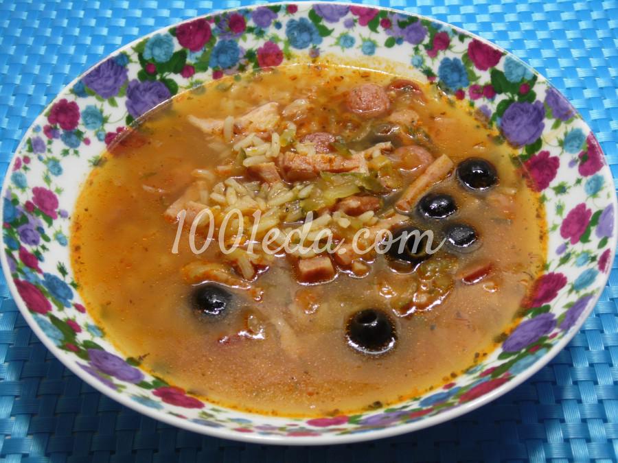Суп солянка с рисом: пошаговый с фото