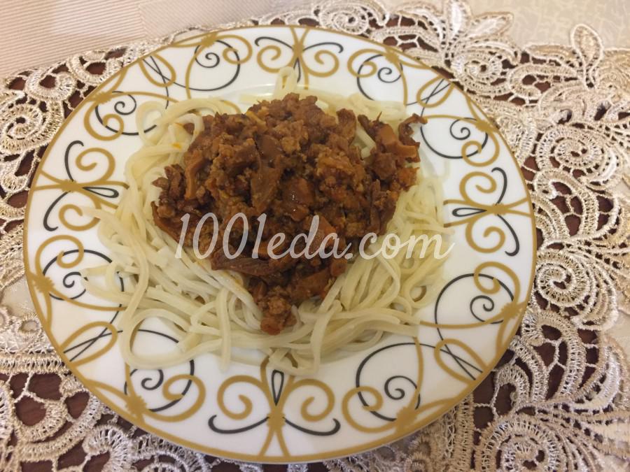 Спагетти с грибами и фаршем: пошаговое фото