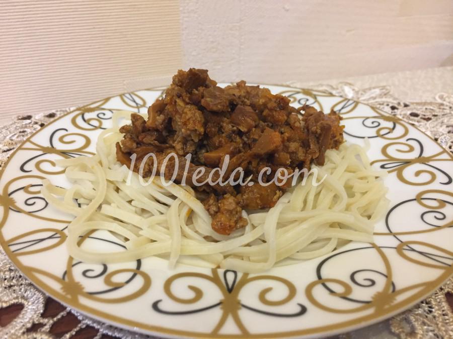 Спагетти с грибами и фаршем: пошаговое фото