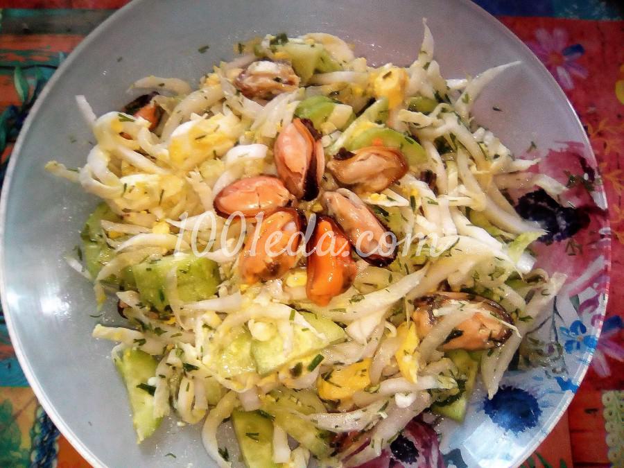 Овощной салат с мидиями: пошаговое фото