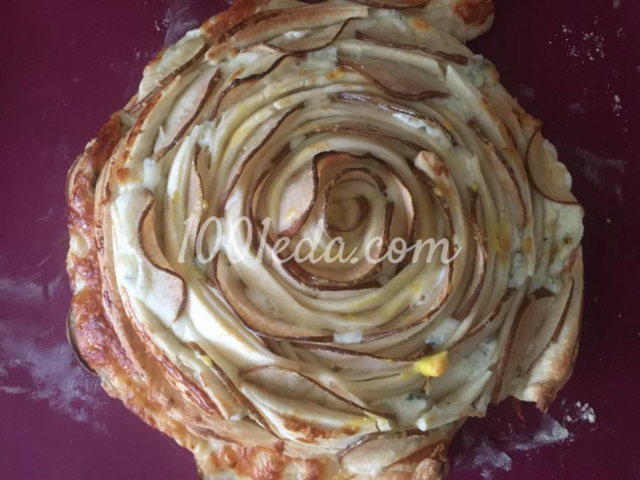 Пирог-роза с грушей и сыром: пошаговый с фото