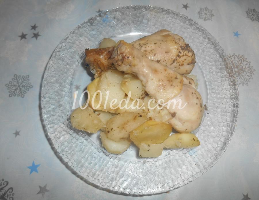 Куриные голени с картофелем, запечённые в рукаве: пошаговое фото