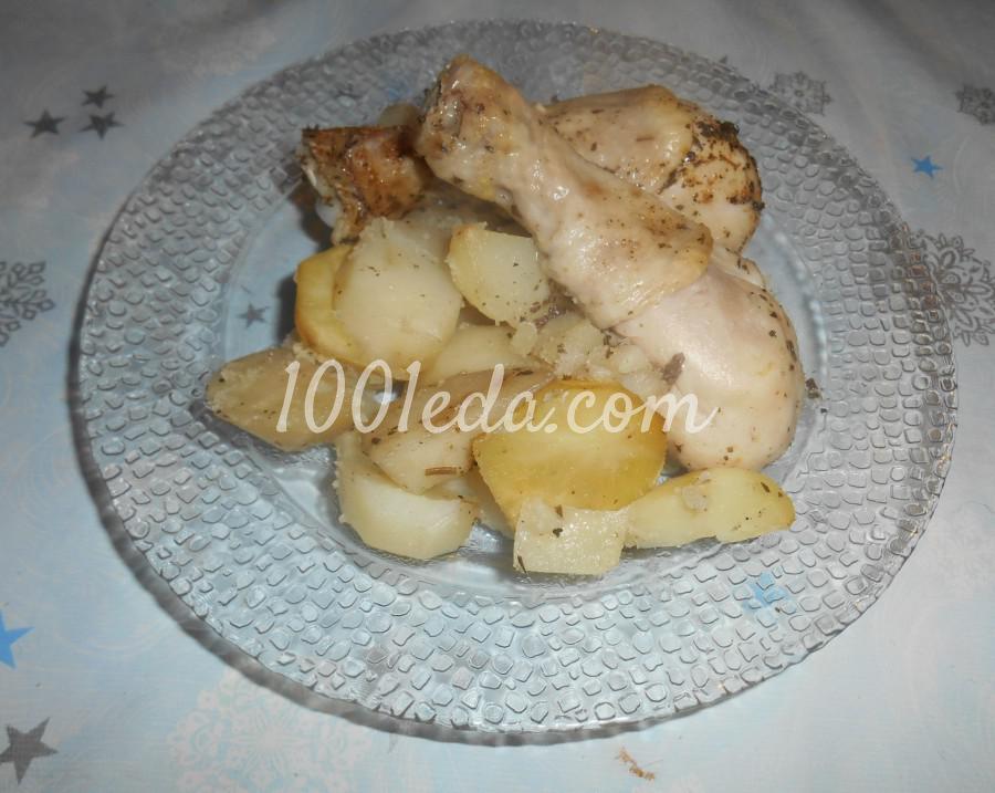 Куриные голени с картофелем, запечённые в рукаве: пошаговое фото