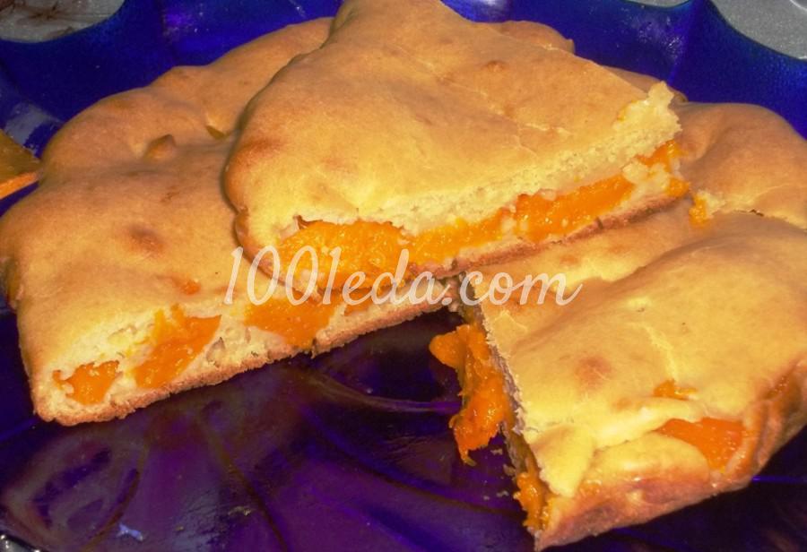 Пирог с тыквой из заливного теста на кефире: пошаговое фото