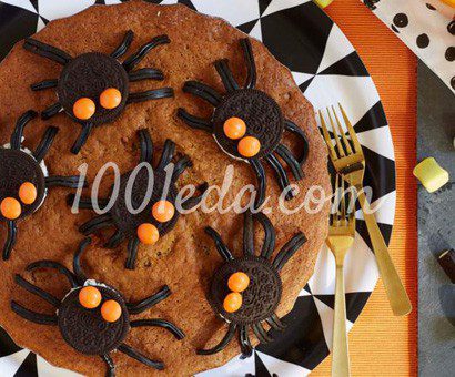 Торт с пауками для Хэллоуина: пошаговый с фото