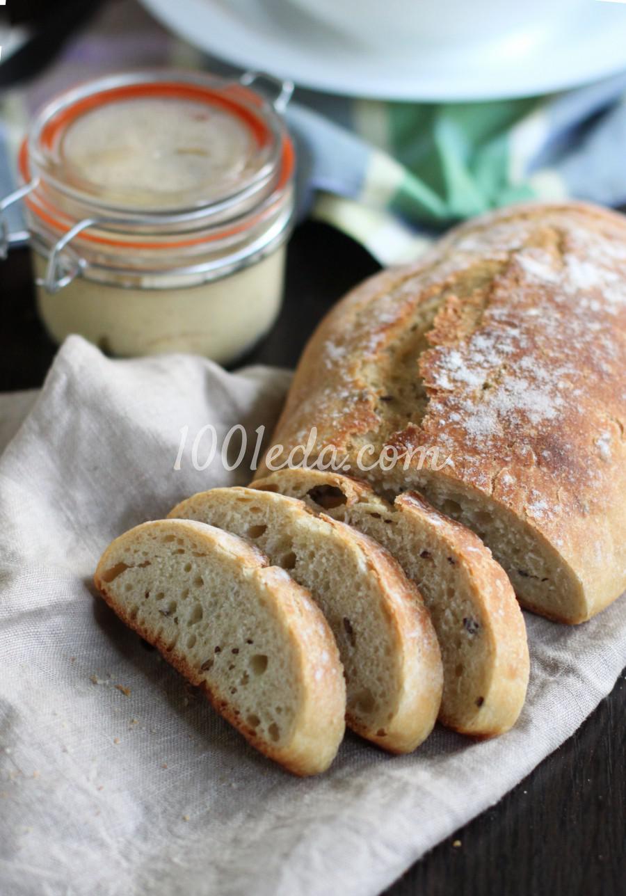 Белый хлеб с тмином и льняными семечками