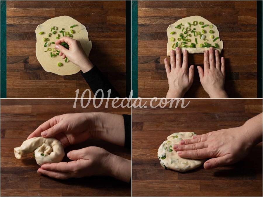 Китайские экстра-слоеные лепешки с зеленым луком: пошаговое фото - Шаг №4
