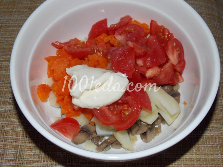 Вкусный салат с грибами и овощами: пошаговый с фото - Шаг №5