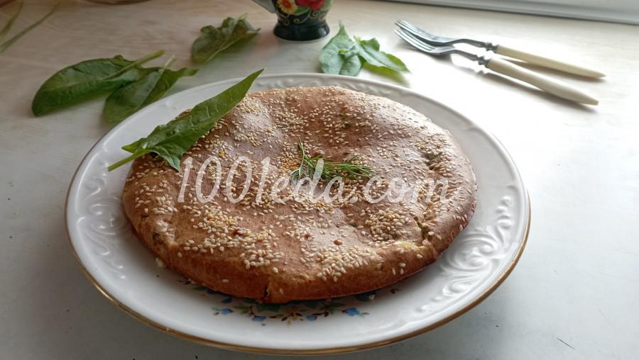 Наливной пирог со шпинатом и творожным сыром: пошаговый с фото