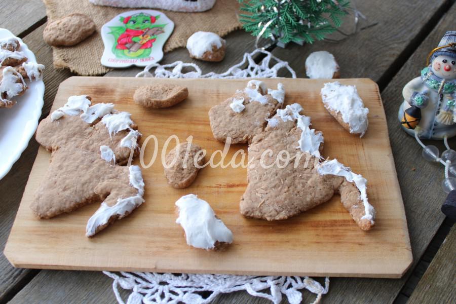 Шоколадное песочное печенье "Снежные дракончики": пошаговое фото