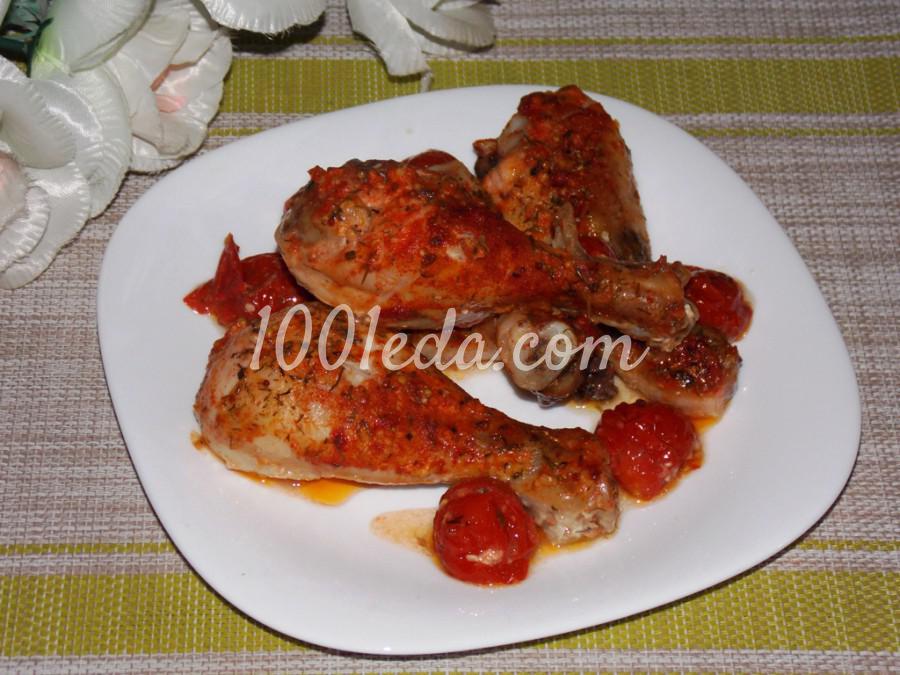 Куриные голени с томатами черри в духовке: пошаговый с фото