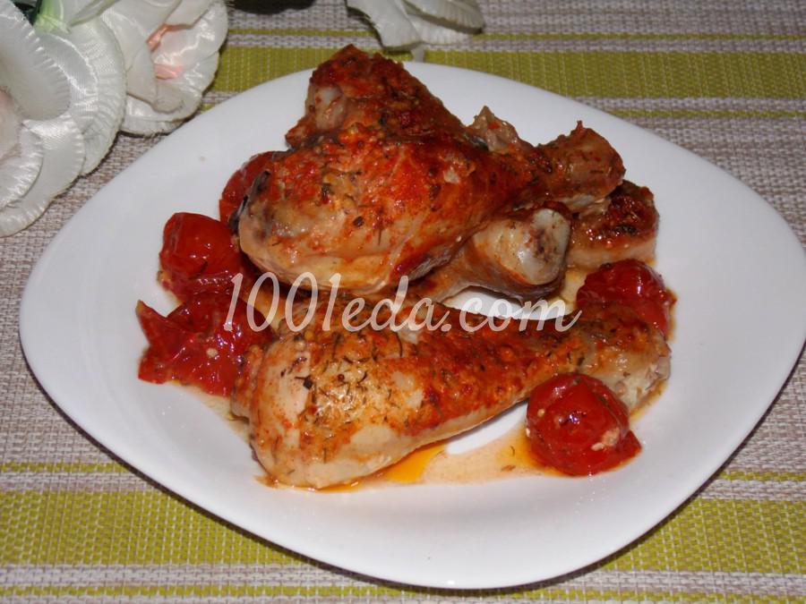 Куриные голени с томатами черри в духовке: пошаговый с фото